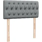 vidaXL Boxspring met matras stof lichtgrijs 90x200 cm