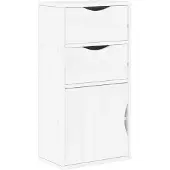 vidaXL Bijzetkast met lades ODDA wit 40x24x79 cm massief grenenhout