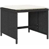 vidaXL 11-delige Tuinset met kussens poly rattan zwart