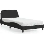 vidaXL Bed met matras "Dover" fluweel zwart 100x200 cm