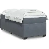vidaXL Boxspring met matras fluweel donkergrijs 100x200 cm