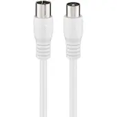 Goobay antennekabel (klasse A, >85 dB), 2x afgeschermd, 5 m, wit (85 dB, Antennekabel)