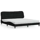 vidaXL Bed met matras "Hvar" stof zwart 180x200 cm