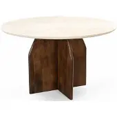 Giga Meubel Eettafel Danae Donkerbruin Marmer Rond Ø130cm