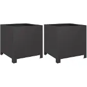 vidaXL Plantenbakken 2 st 40x40x40 cm staal zwart
