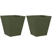 vidaXL Plantenbakken 2 st 30x30x30 cm staal olijfgroen