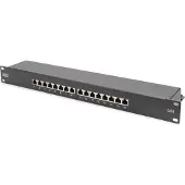 Digitus - CAT 6, Klasse E Patch Panel 16 poorten Netwerkpatchpaneel 483 mm (19) CAT 6 1 HE Meerdere kleuren Ingericht