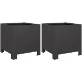 vidaXL Plantenbakken 2 st 30x30x30 cm staal zwart