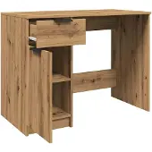 vidaXL Bureau 100x50x75 cm bewerkt hout artisanaal eikenkleur