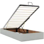 vidaXL Ottoman bed met matrassen en LED's 180x200cm fluweel lichtgrijs