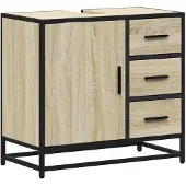 vidaXL Wastafelkast 65x33x60 cm bewerkt hout sonoma eikenkleurig