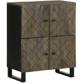 vidaXL Dressoir 60x33x75 cm massief mangohout zwart