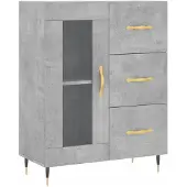 vidaXL Dressoir 69,5x34x90 cm bewerkt hout betongrijs