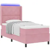 vidaXL Boxspring bed met hoofdeinde Roze 100 x 200 cm Fluweel