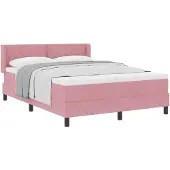 vidaXL Boxspringbed met matras, zwart, 100x200 cm, fluweel, roze