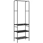 vidaXL Kledingrek Zwart Eiken 60 x 30 x 171 cm Bewerkt hout