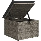 vidaXL 8-delige tuinmeubelset met kussens, grijs, polyrotan
