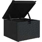 vidaXL 8-delige tuinmeubelset met kussens, zwart, polyrotan