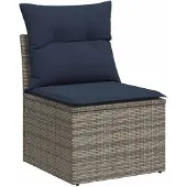 vidaXL 2-delige Loungeset met kussens poly rattan acacia grijs