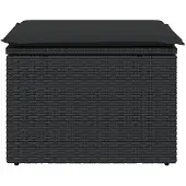 Super Merchant Tuinkruk met kussen zwart 55x55x37 cm poly rattan