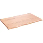 vidaXL Wastafelblad 80x50x2 behandeld massief hout lichtbruin
