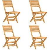 vidaXL Klapstoelen, 4 stuks, 47x62x90 cm, massief teakhout