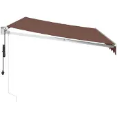 vidaXL Uitschuifbare luifel Geel met Witte Frame 3,5 x 2,5 m