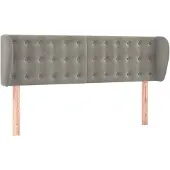vidaXL Hoofdbord met randen 147x23x78/88 cm fluweel lichtgrijs