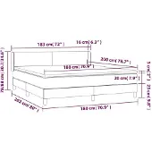 vidaXL Boxspring met matras stof donkerbruin 180x200 cm