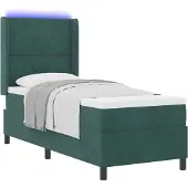vidaXL Boxspringbed met hoofdeinde Donkergroen 80 x 200 cm Fluweel