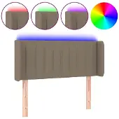 vidaXL Hoofdbord LED 103x16x78/88 cm stof taupe