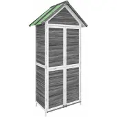 vidaXL Tuinschuur 89x52,5x175 cm massief grenenhout grijs