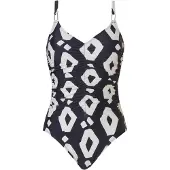 Pastunette Dames Power Print Badpak Zwart - Maat 38