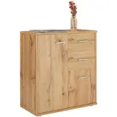CARO-Möbel Commode LOCARNO met 2 deuren en 2 lades in Wotan-eik