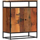 vidaXL Bijzetkast 60x35x76 cm massief gerecycled hout en staal