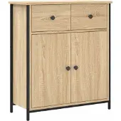 vidaXL Dressoir 70x30x80 cm bewerkt hout sonoma eikenkleurig