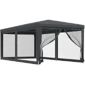vidaXL Partytent met 6 mesh zijwanden 3x6 m HDPE antracietkleurig