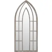 vidaXL Tuinspiegel 70x30 cm ijzer zandkleurig