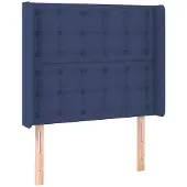 vidaXL Hoofdbord met randen 83x16x118/128 cm stof blauw