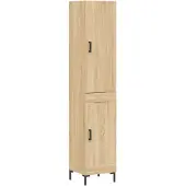vidaXL Hoge kast 34,5x34x180 cm bewerkt hout sonoma eikenkleurig