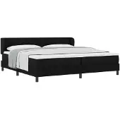 vidaXL Boxspringbed met matras, zwart, 200 x 200 cm, gestoffeerd