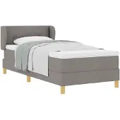 vidaXL Boxspring bed met hoofdeinde Taupe 90 x 200 cm Stof