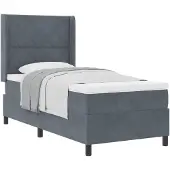 vidaXL Boxspring bed met hoofdeinde Donkergrijs 100 x 200 cm Fluweel