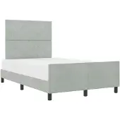 vidaXL Boxspringbed met hoofdeinde, lichtgrijs, 120 x 200 cm, fluweel