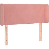 vidaXL Hoofdbord met randen 83x16x78/88 cm fluweel roze
