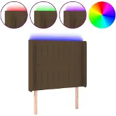 vidaXL Hoofdbord LED 93x16x118/128 cm stof donkerbruin
