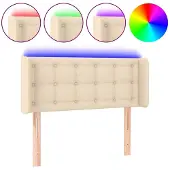 vidaXL Hoofdbord LED 83x16x78/88 cm stof crèmekleurig