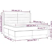 vidaXL Boxspring met matras stof taupe 180x200 cm