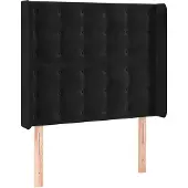 vidaXL Hoofdbord met randen 93x16x118/128 cm fluweel zwart