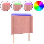 vidaXL Hoofdbord LED 83x16x118/128 cm fluweel roze